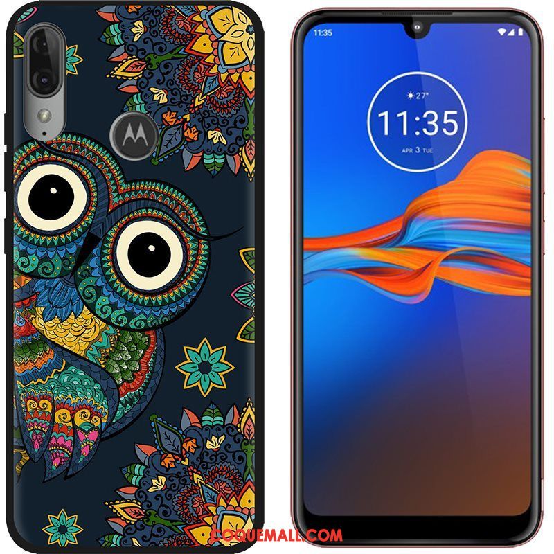 Étui Moto E6 Plus Créatif Téléphone Portable Vert, Coque Moto E6 Plus Chaud Délavé En Daim