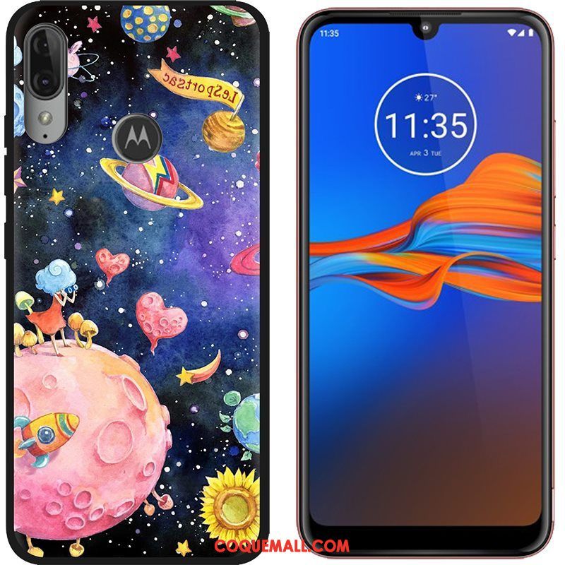 Étui Moto E6 Plus Créatif Téléphone Portable Vert, Coque Moto E6 Plus Chaud Délavé En Daim