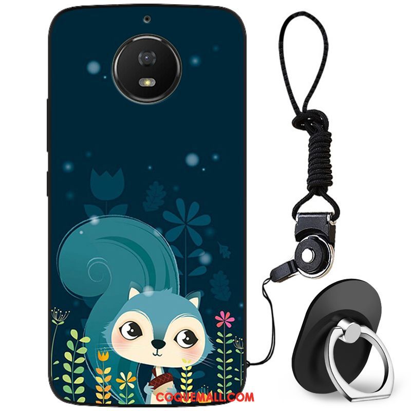 Étui Moto G5s Bleu Tout Compris Fluide Doux, Coque Moto G5s Dessin Animé Protection