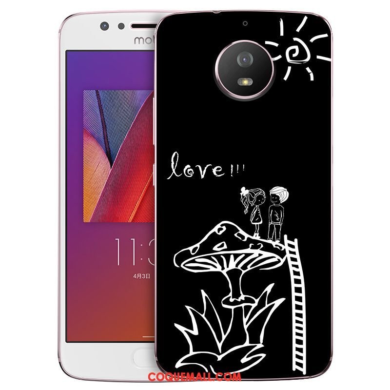 Étui Moto G5s Bordure Bleu Fluide Doux, Coque Moto G5s Incassable Noir