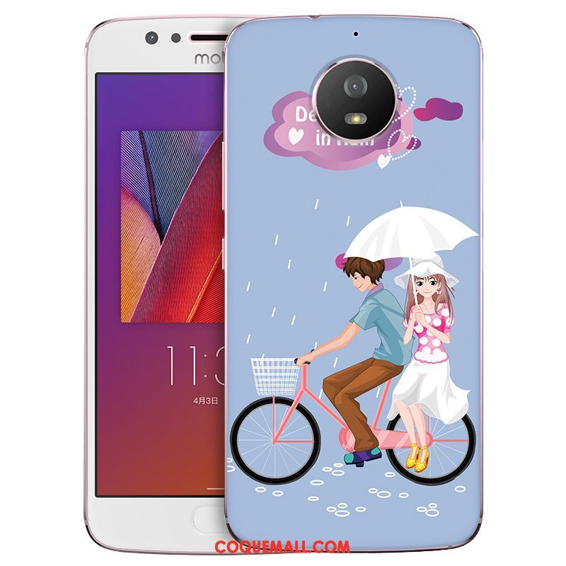 Étui Moto G5s Bordure Bleu Fluide Doux, Coque Moto G5s Incassable Noir