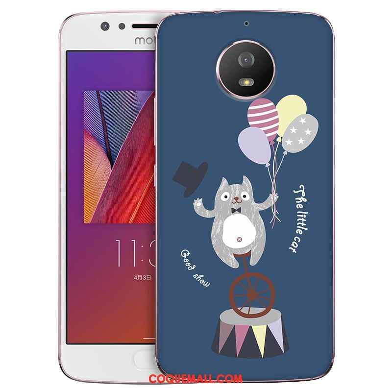 Étui Moto G5s Bordure Bleu Fluide Doux, Coque Moto G5s Incassable Noir