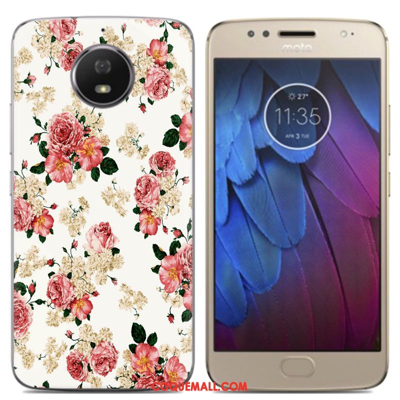 Étui Moto G5s Créatif Bleu Multicolore, Coque Moto G5s Dessin Animé Coque En Silicone