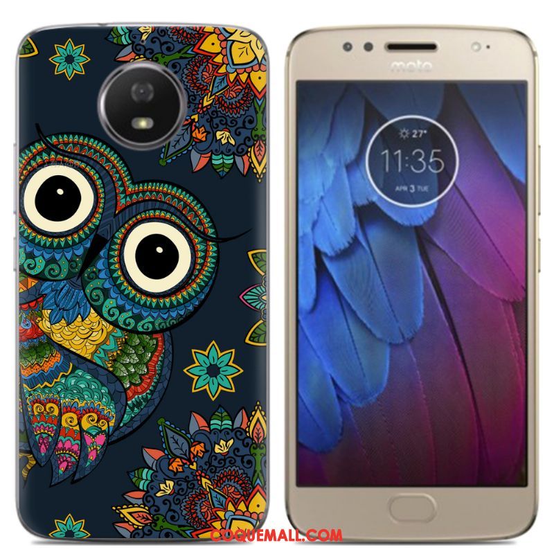 Étui Moto G5s Créatif Bleu Multicolore, Coque Moto G5s Dessin Animé Coque En Silicone