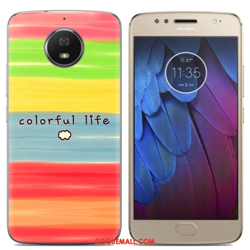 Étui Moto G5s Créatif Bleu Multicolore, Coque Moto G5s Dessin Animé Coque En Silicone