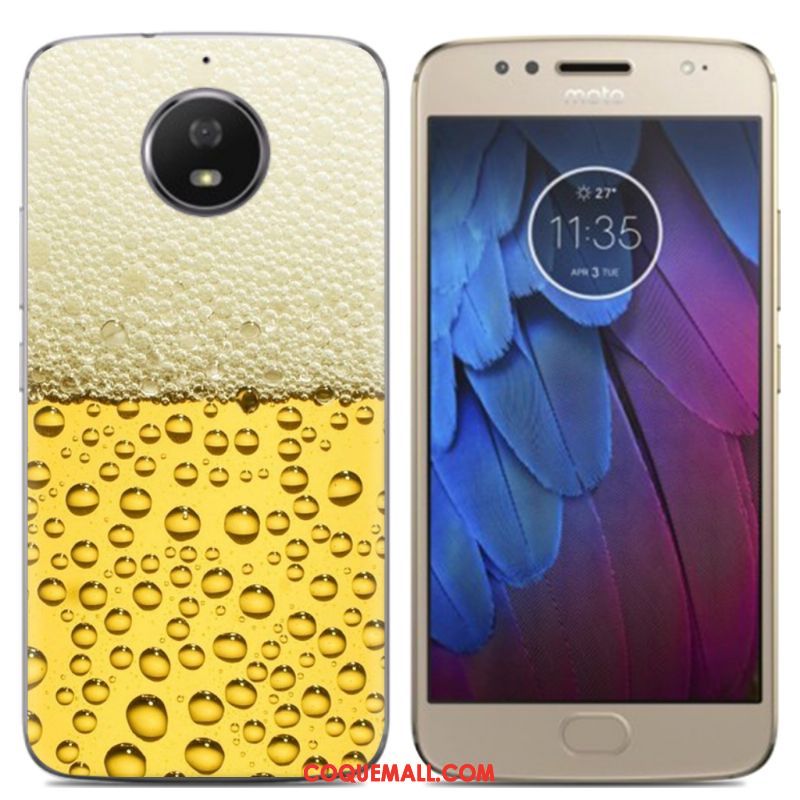 Étui Moto G5s Créatif Bleu Multicolore, Coque Moto G5s Dessin Animé Coque En Silicone