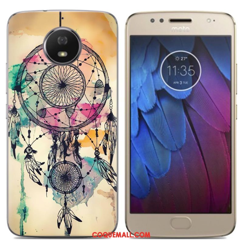 Étui Moto G5s Créatif Bleu Multicolore, Coque Moto G5s Dessin Animé Coque En Silicone