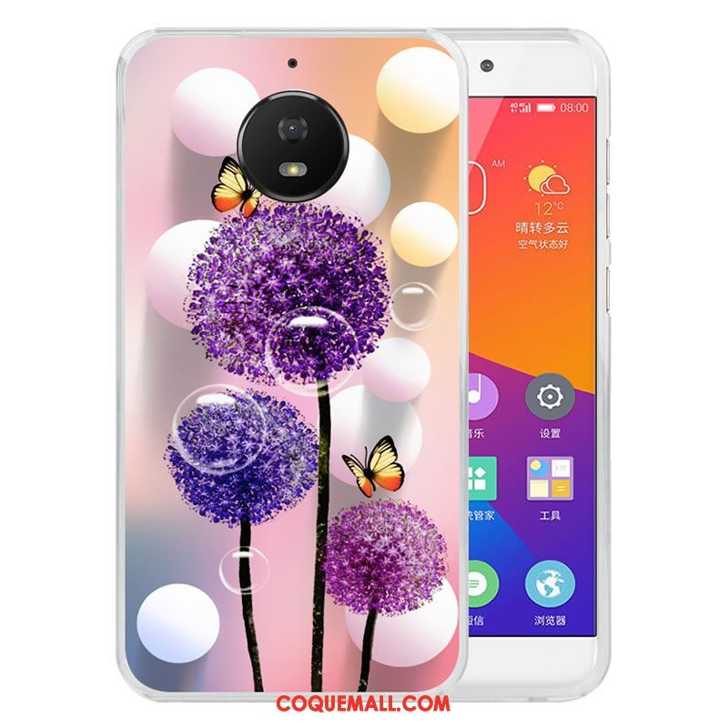 Étui Moto G5s Fluide Doux Violet Téléphone Portable, Coque Moto G5s Dessin Animé Bleu