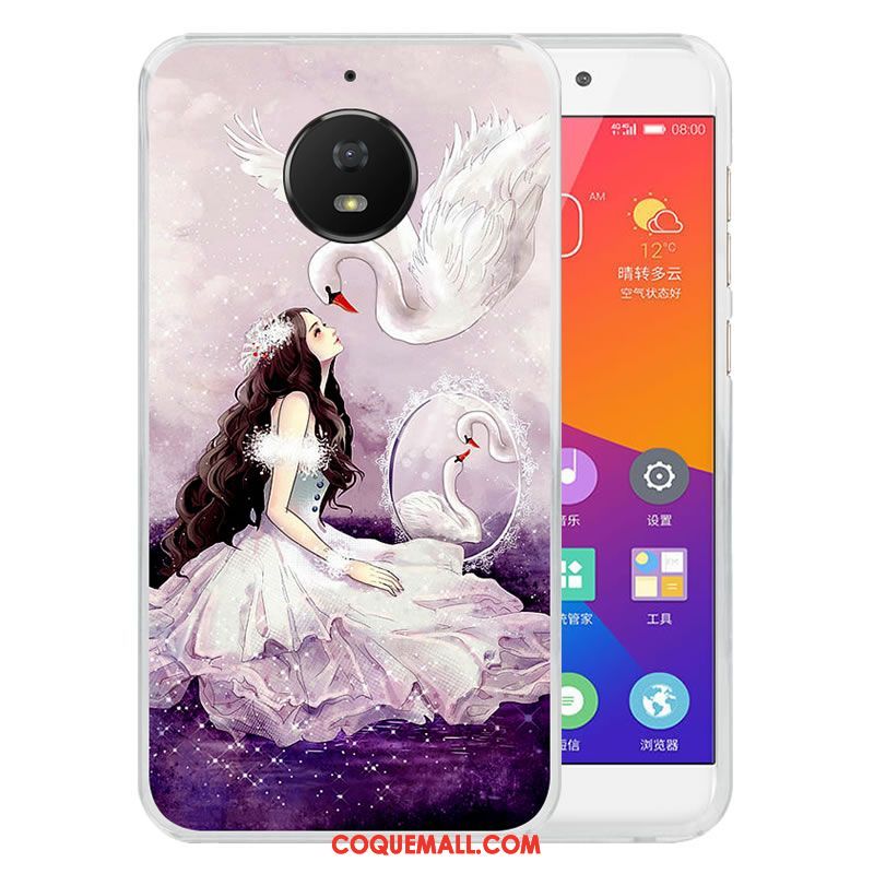 Étui Moto G5s Fluide Doux Violet Téléphone Portable, Coque Moto G5s Dessin Animé Bleu