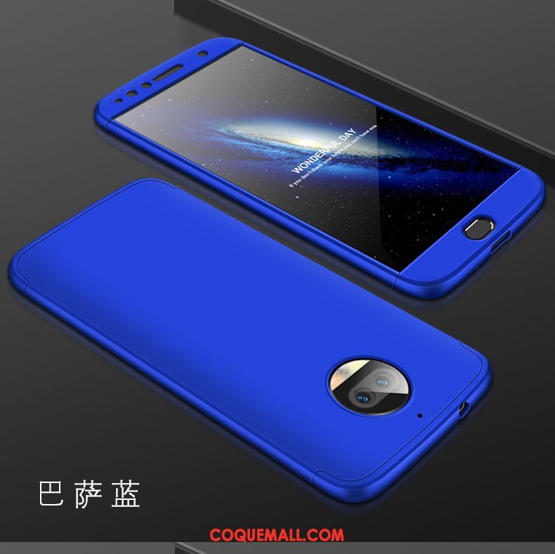 Étui Moto G5s Plus Délavé En Daim Bleu Protection, Coque Moto G5s Plus Bleu Téléphone Portable
