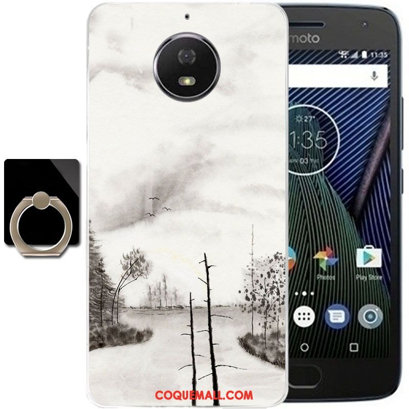 Étui Moto G5s Plus Encre Vent Protection, Coque Moto G5s Plus Téléphone Portable Dessin Animé