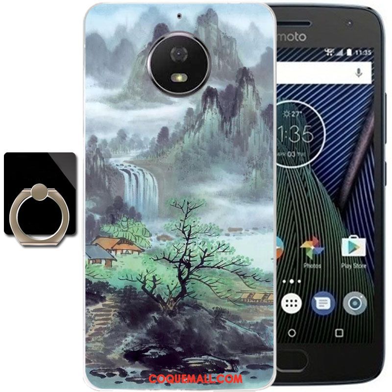 Étui Moto G5s Plus Encre Vent Protection, Coque Moto G5s Plus Téléphone Portable Dessin Animé