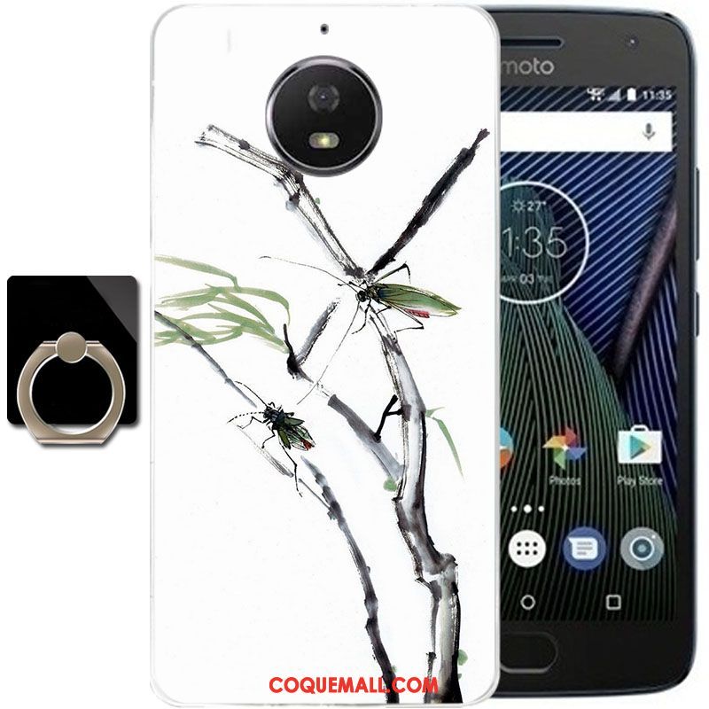 Étui Moto G5s Plus Encre Vent Protection, Coque Moto G5s Plus Téléphone Portable Dessin Animé