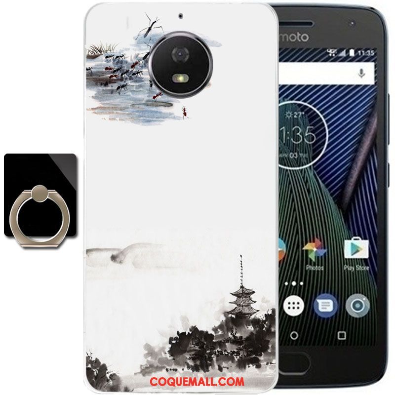 Étui Moto G5s Plus Encre Vent Protection, Coque Moto G5s Plus Téléphone Portable Dessin Animé