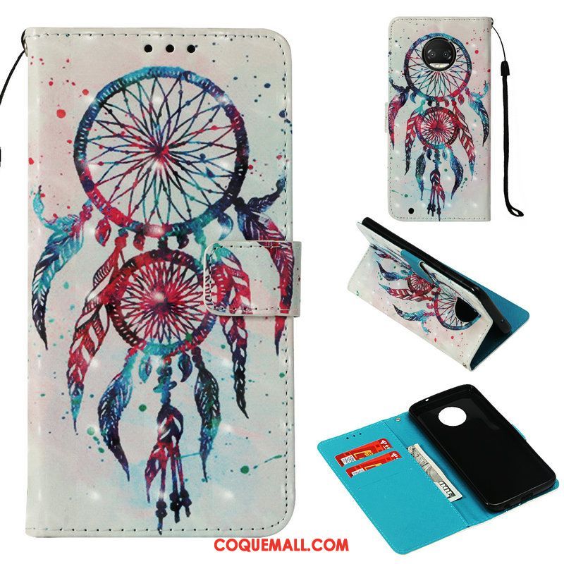 Étui Moto G5s Plus Incassable Portefeuille Étui En Cuir, Coque Moto G5s Plus Peinture Carte