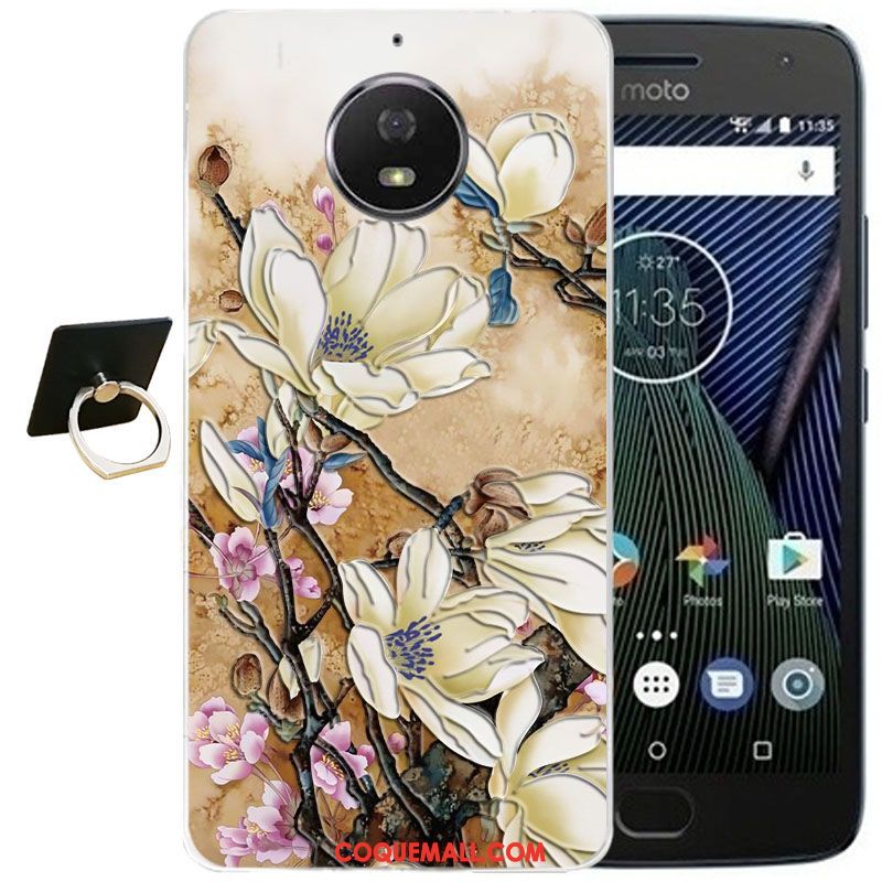 Étui Moto G5s Plus Transparent Protection Gaufrage, Coque Moto G5s Plus Silicone Fluide Doux Beige