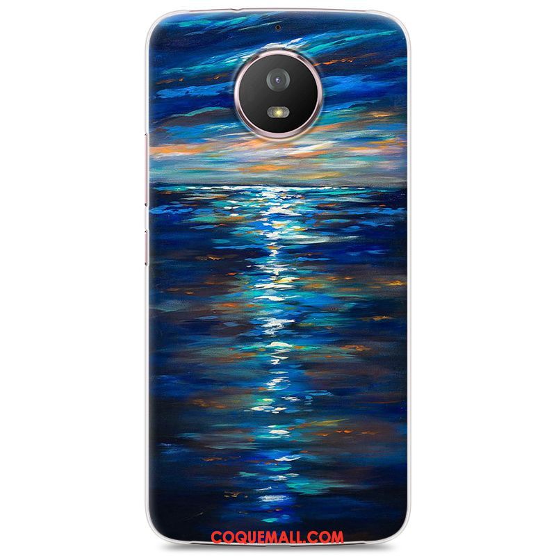 Étui Moto G5s Protection Incassable Bleu, Coque Moto G5s Dessin Animé Gris