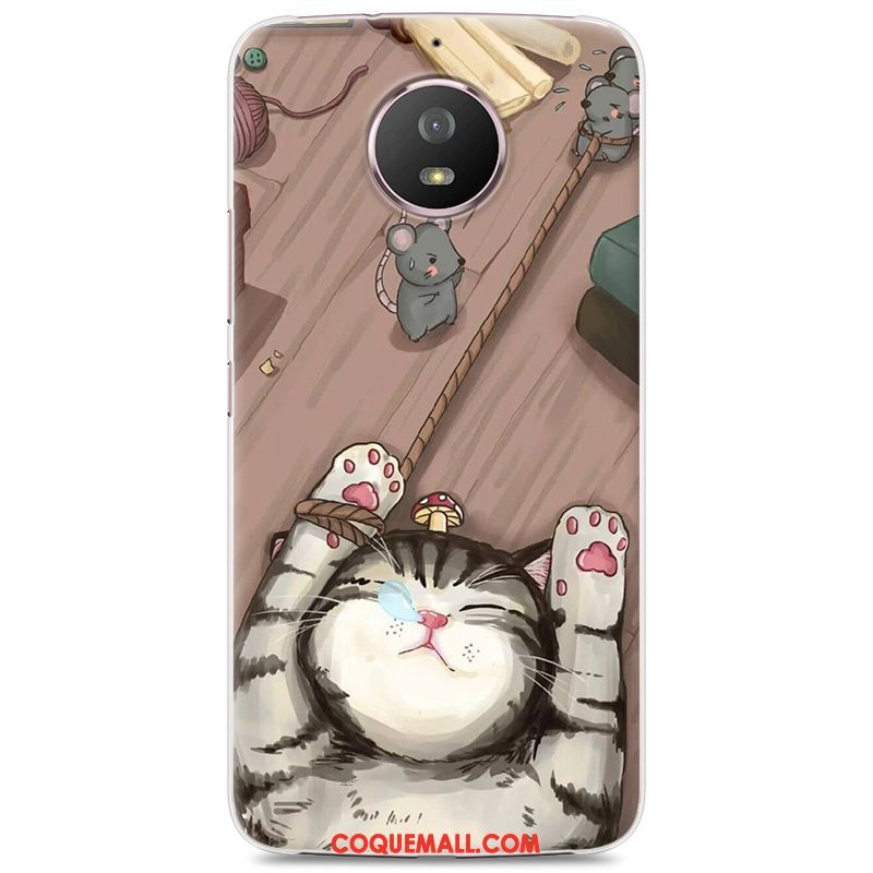 Étui Moto G5s Protection Incassable Bleu, Coque Moto G5s Dessin Animé Gris