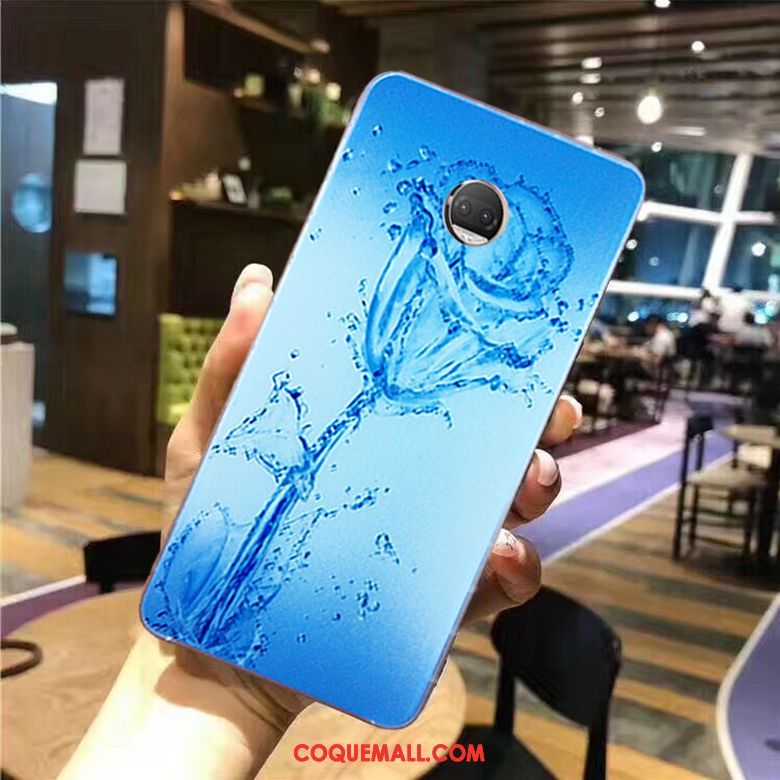Étui Moto G5s Téléphone Portable Bleu Peinture, Coque Moto G5s Fluide Doux
