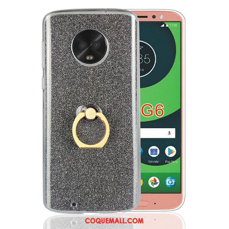 Étui Moto G6 Incassable Fluide Doux Bleu, Coque Moto G6 Support Bleu