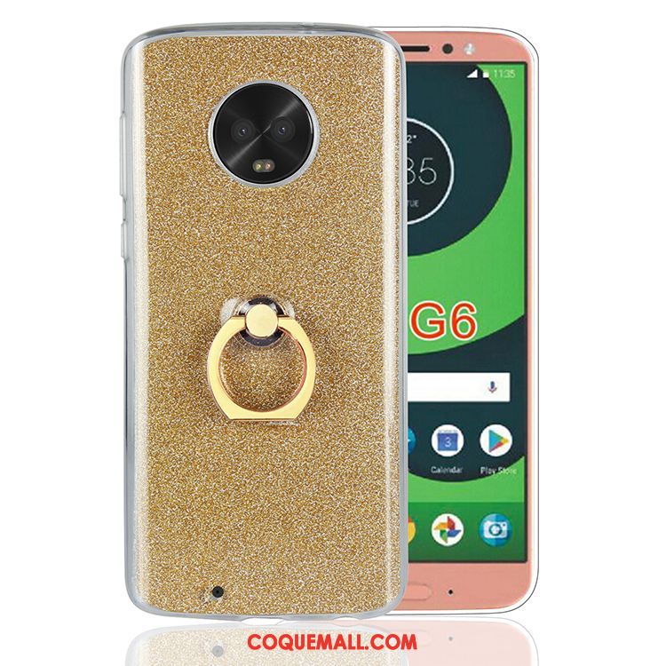 Étui Moto G6 Incassable Fluide Doux Bleu, Coque Moto G6 Support Bleu