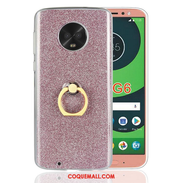 Étui Moto G6 Incassable Fluide Doux Bleu, Coque Moto G6 Support Bleu