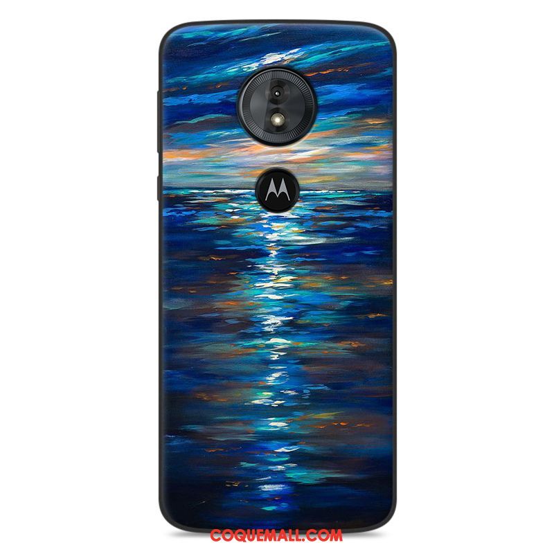 Étui Moto G6 Play Charmant Protection Dessin Animé, Coque Moto G6 Play Téléphone Portable Bleu