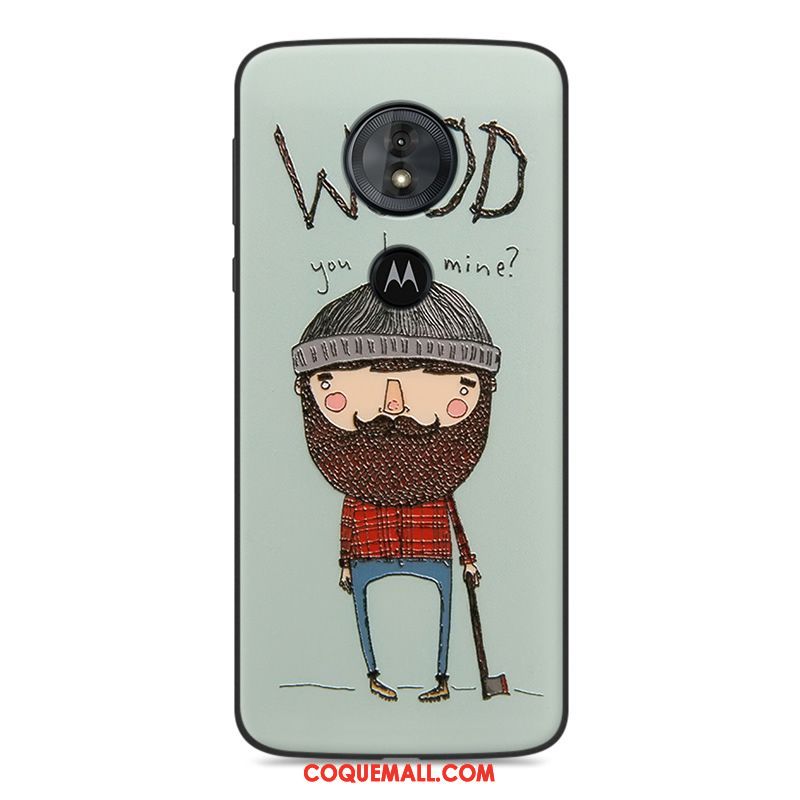 Étui Moto G6 Play Clair Créatif Gaufrage, Coque Moto G6 Play Silicone Dessin Animé