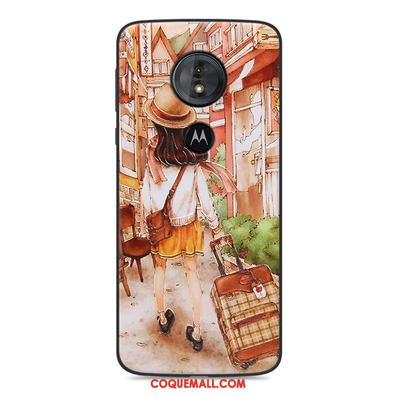 Étui Moto G6 Play Clair Créatif Gaufrage, Coque Moto G6 Play Silicone Dessin Animé