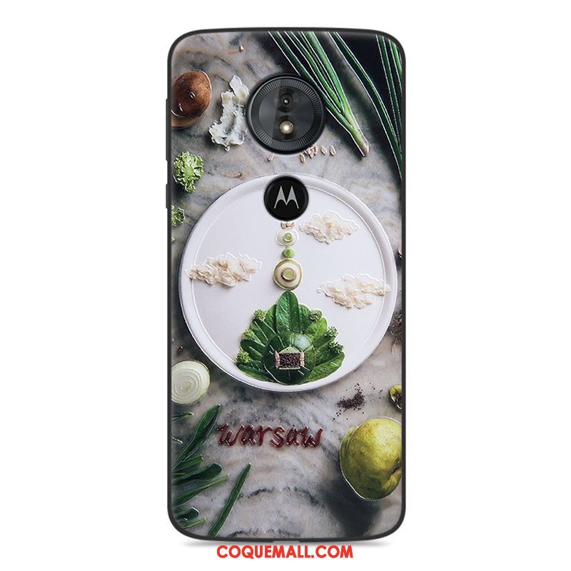 Étui Moto G6 Play Clair Créatif Gaufrage, Coque Moto G6 Play Silicone Dessin Animé