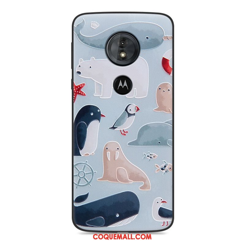 Étui Moto G6 Play Clair Créatif Gaufrage, Coque Moto G6 Play Silicone Dessin Animé