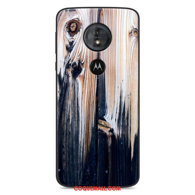 Étui Moto G6 Play Fluide Doux Bleu Silicone, Coque Moto G6 Play Modèle Fleurie Protection