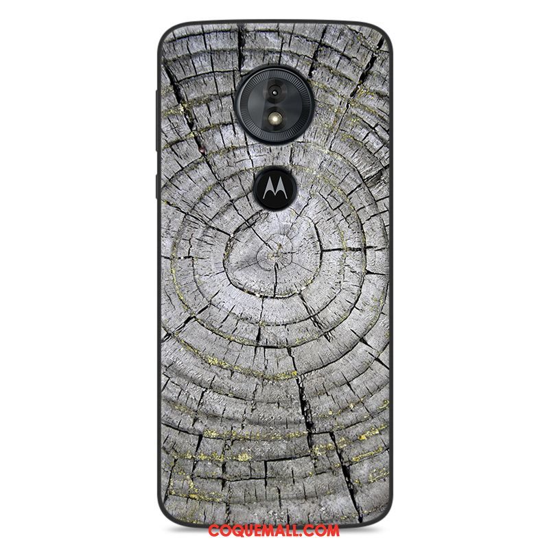 Étui Moto G6 Play Fluide Doux Bleu Silicone, Coque Moto G6 Play Modèle Fleurie Protection