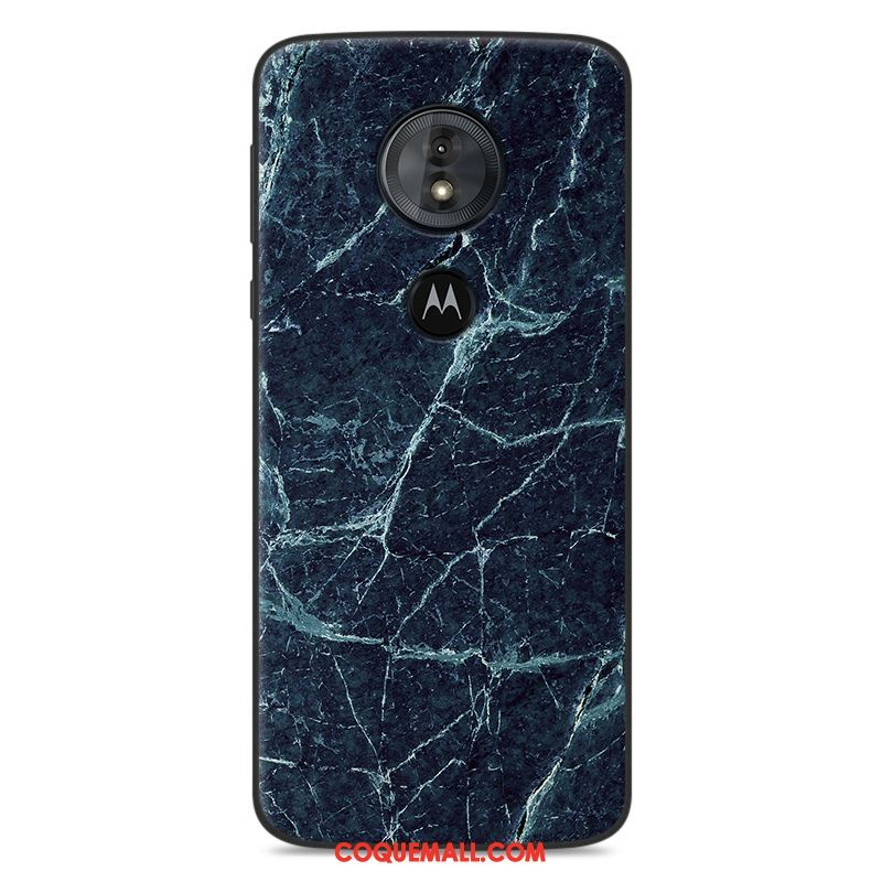 Étui Moto G6 Play Fluide Doux Bleu Silicone, Coque Moto G6 Play Modèle Fleurie Protection