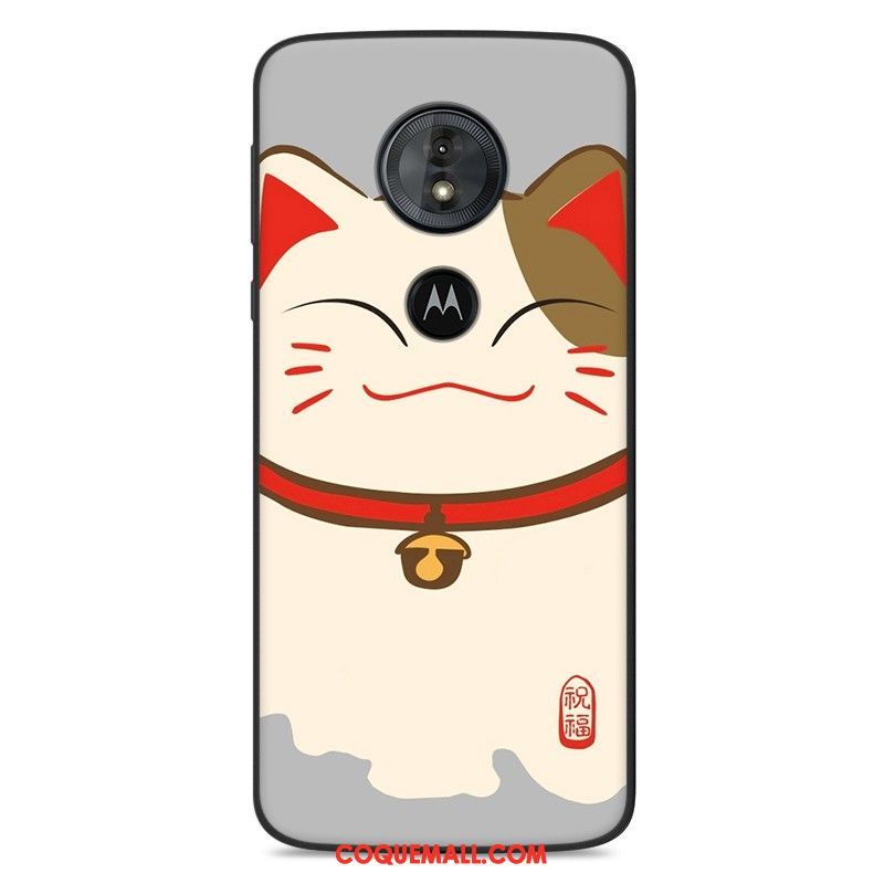 Étui Moto G6 Play Personnalité Fluide Doux Téléphone Portable, Coque Moto G6 Play Dessin Animé Protection Beige