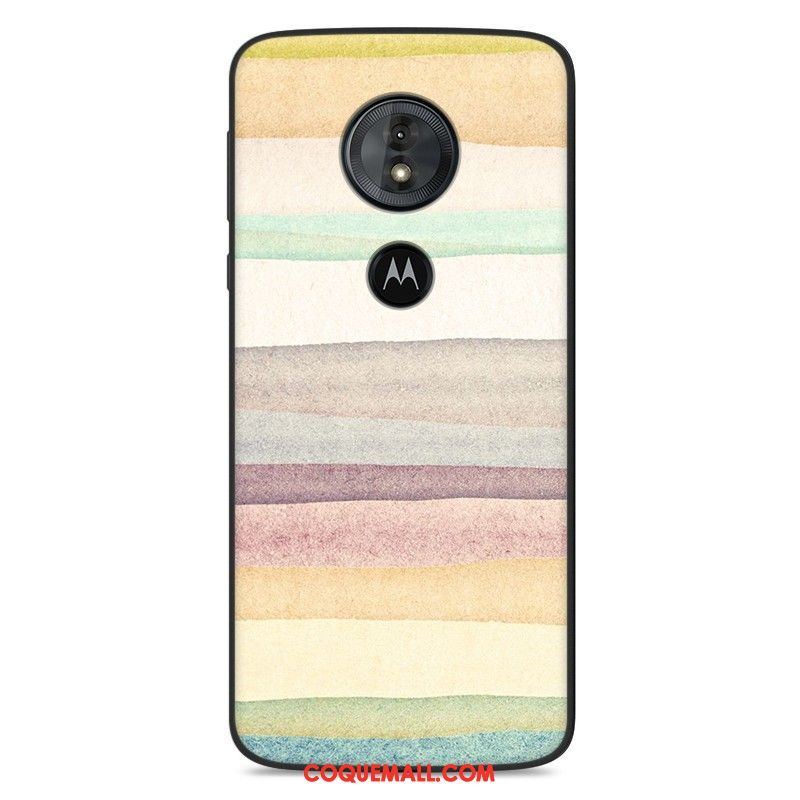 Étui Moto G6 Play Personnalité Fluide Doux Téléphone Portable, Coque Moto G6 Play Dessin Animé Protection Beige