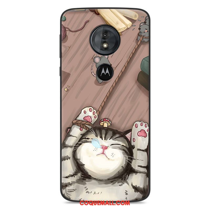 Étui Moto G6 Play Silicone Dessin Animé Téléphone Portable, Coque Moto G6 Play Fluide Doux Personnalité Braun Beige