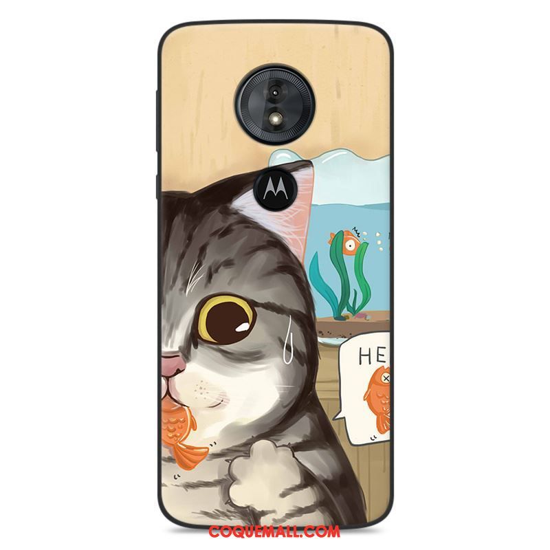 Étui Moto G6 Play Silicone Dessin Animé Téléphone Portable, Coque Moto G6 Play Fluide Doux Personnalité Braun Beige