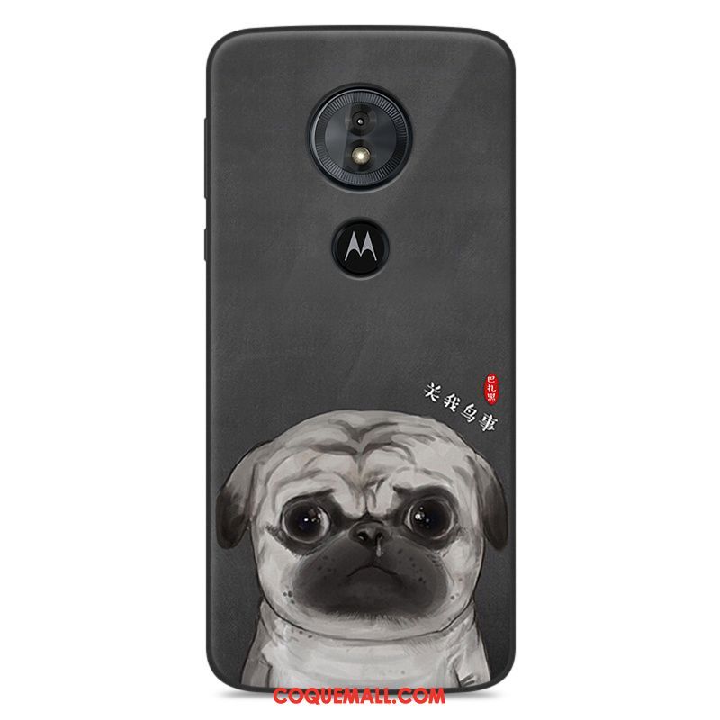 Étui Moto G6 Play Téléphone Portable Gris Créatif, Coque Moto G6 Play Fluide Doux Drôle