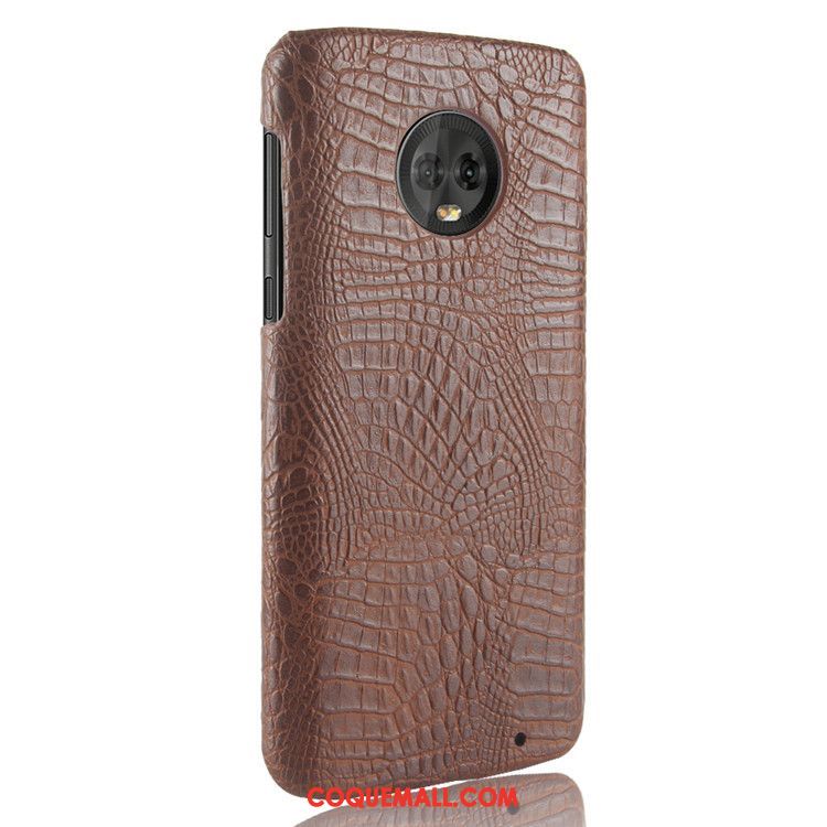 Étui Moto G6 Qualité Difficile Vintage, Coque Moto G6 Légères Crocodile