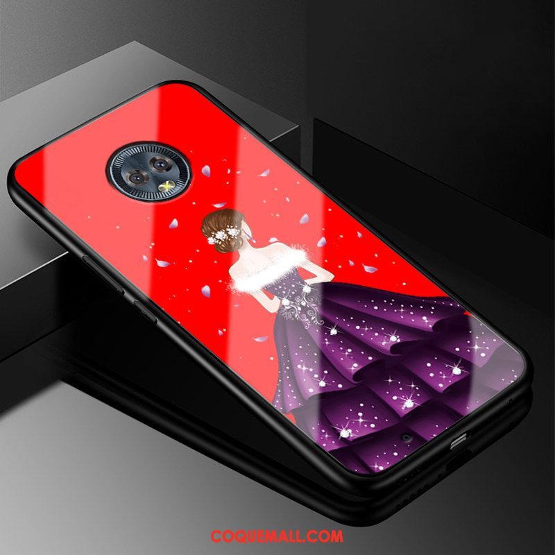 Étui Moto G6 Tendance Bleu Protection, Coque Moto G6 Rouge Silicone