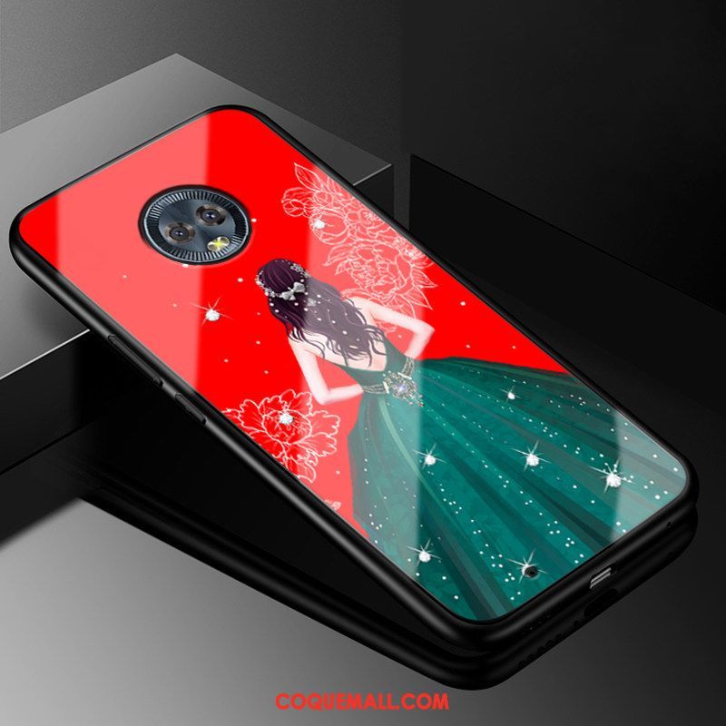 Étui Moto G6 Tendance Bleu Protection, Coque Moto G6 Rouge Silicone