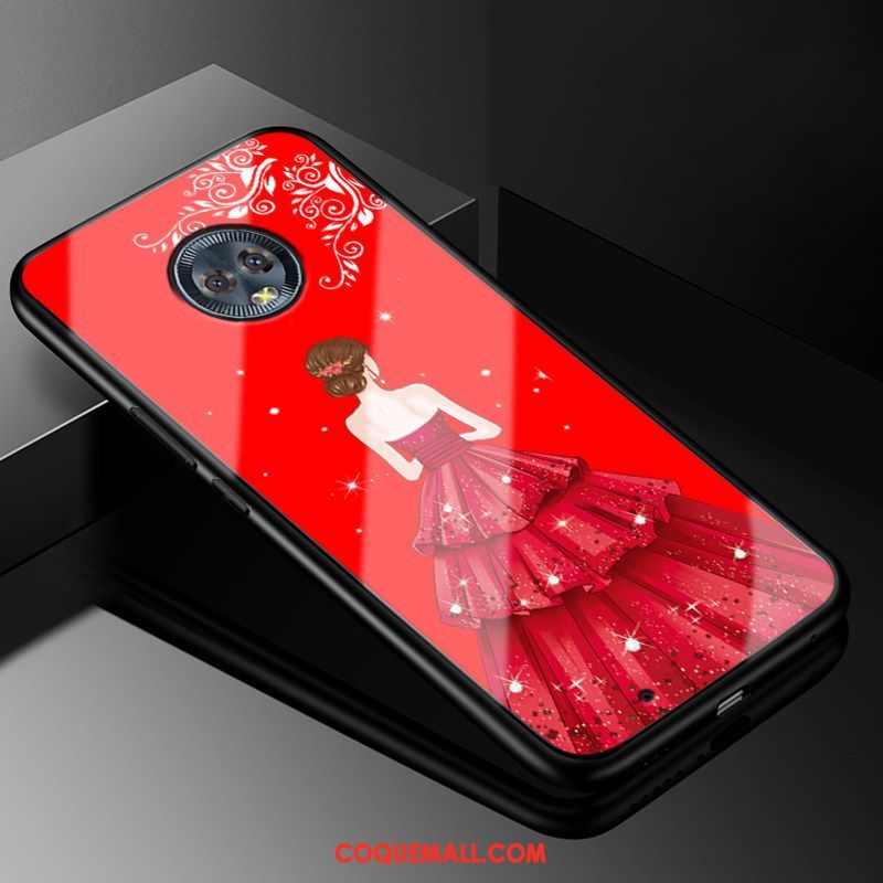 Étui Moto G6 Tendance Bleu Protection, Coque Moto G6 Rouge Silicone