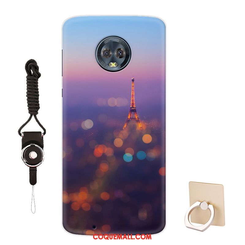 Étui Moto G6 Téléphone Portable Personnalisé Art, Coque Moto G6 Bleu Brillant