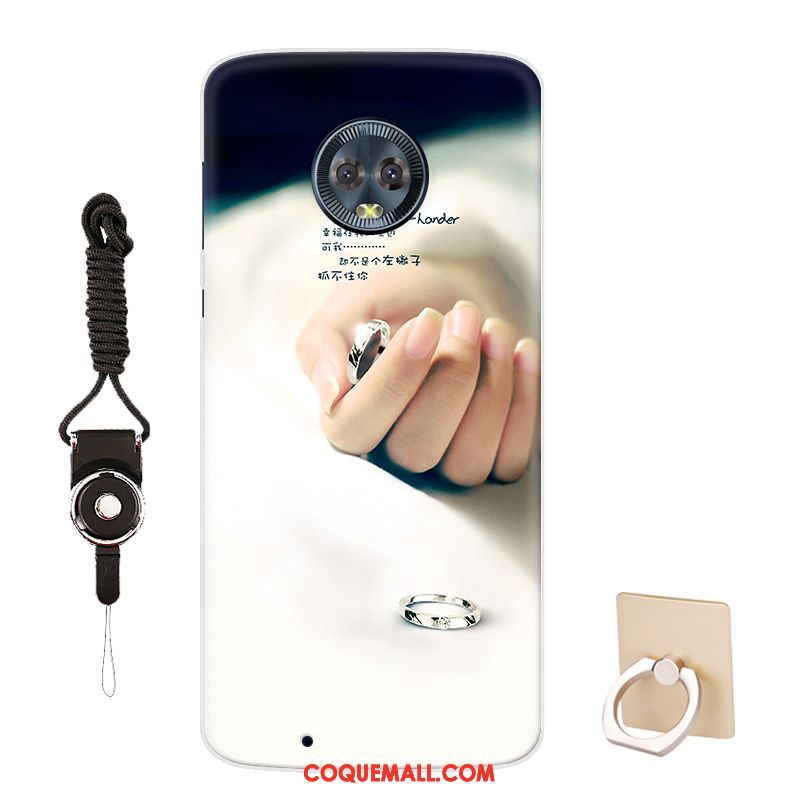 Étui Moto G6 Téléphone Portable Personnalisé Art, Coque Moto G6 Bleu Brillant