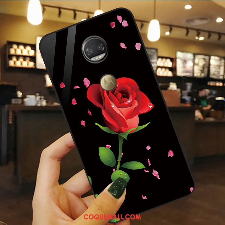 Étui Moto G7 Anneau Incassable Rose, Coque Moto G7 Fluide Doux Protection