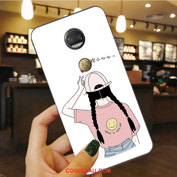 Étui Moto G7 Anneau Incassable Rose, Coque Moto G7 Fluide Doux Protection