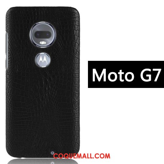 Étui Moto G7 Business Incassable Protection, Coque Moto G7 Crocodile Modèle Créatif