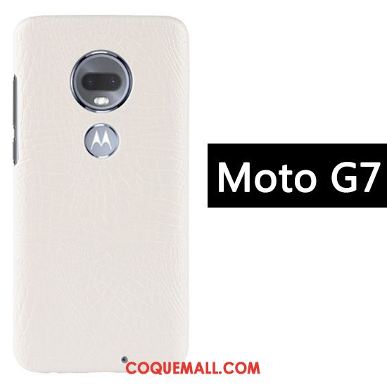 Étui Moto G7 Business Incassable Protection, Coque Moto G7 Crocodile Modèle Créatif