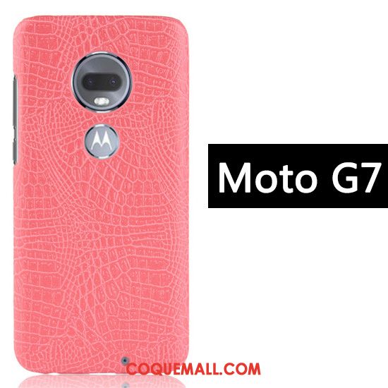 Étui Moto G7 Business Incassable Protection, Coque Moto G7 Crocodile Modèle Créatif